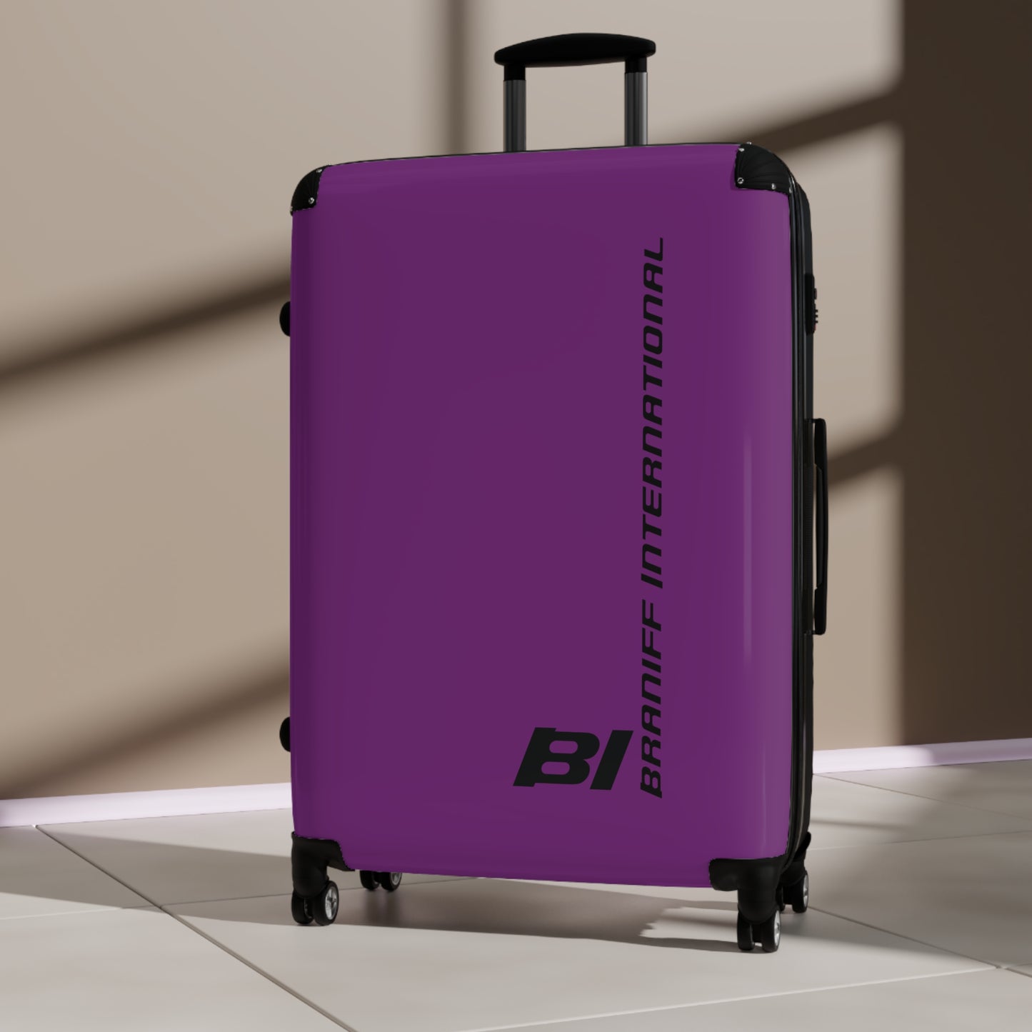Braniff Ultra Space Jet Luggage Suitcase Braniff Alexander Girard Design End of the Plain Plane 1965 1967 Purple
