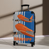 Braniff Ultra Space Jet Luggage Suitcase Boeing 747 Ultra Space Jumbo Jets in Flight Big Orange