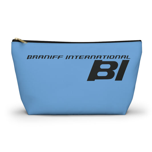 Braniff End of the Plain Bag Accessory Toiletry Makeup Travel Pouch with T-bottom Dark Blue