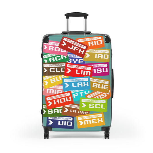 Braniff Ultra Space Jet Luggage Suitcase South America Luggage Tags Multi Color