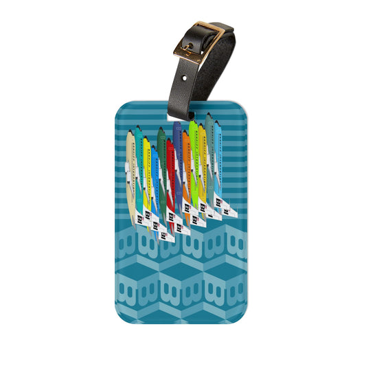 Luggage Tag Personalized Braniff EOTPP End of the Plain Plane Fleet of Boeing 707 Super Jets with BI Tiled Logo 1965
