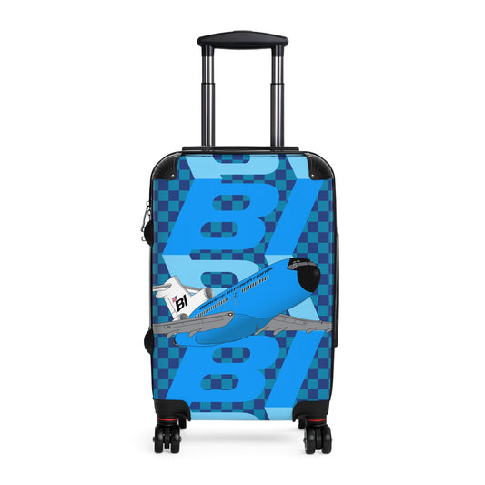 Braniff Luggage Suitcase EOTPP End of the Plain Plane Boeing 727 Fleet on BI Tiled Logo 1966