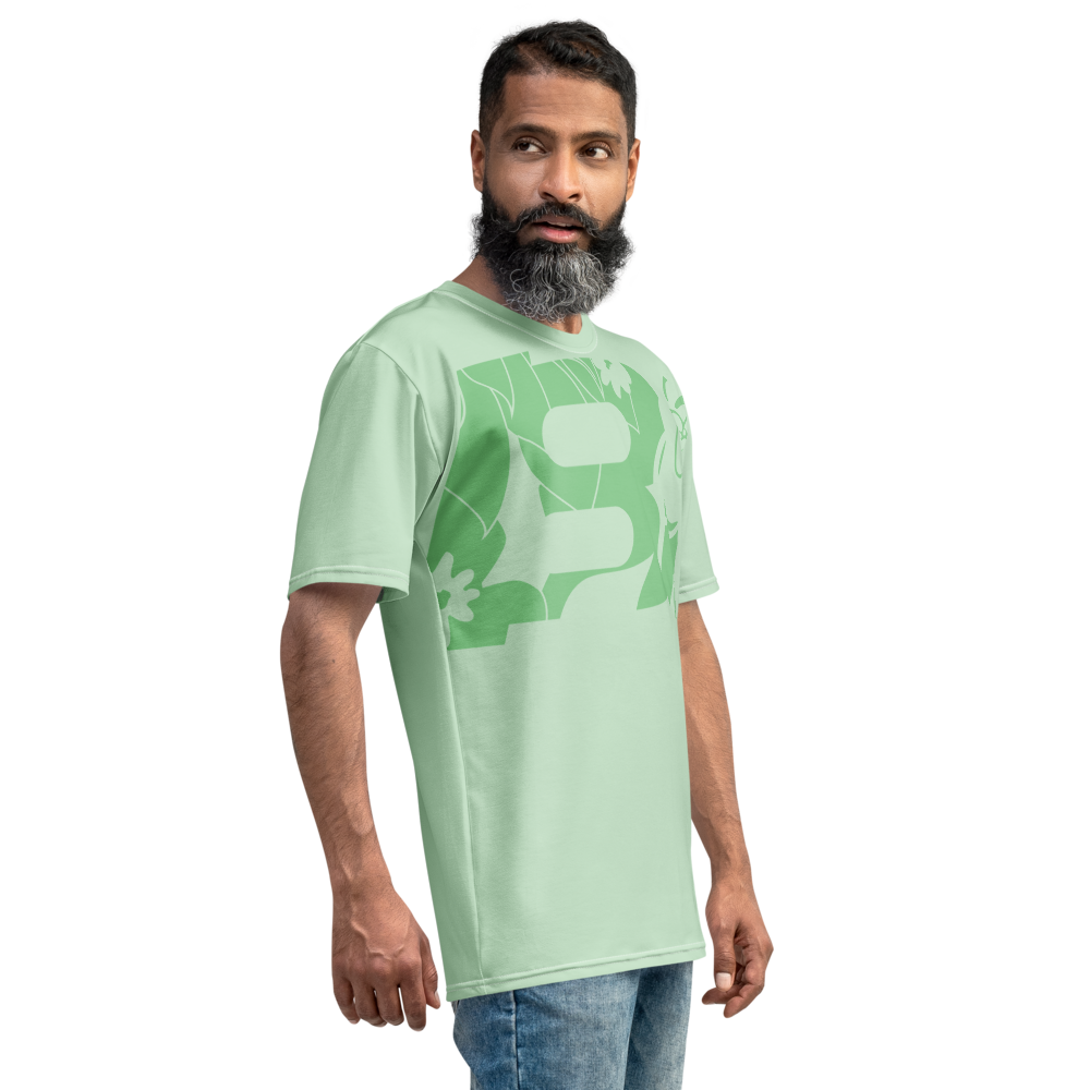 Shirt Short Sleeve Men's Women's Braniff Hawaii BI Logo Light Green Dark Green