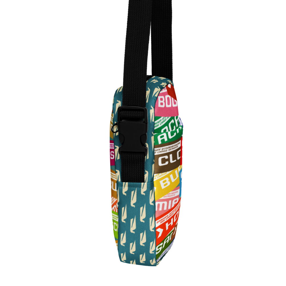 Utility Crossbody Bag Braniff Luggage Tags and Bluebird of Happiness
