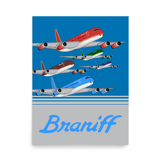 Poster Braniff McDonnell Douglas DC-8 Jets Inflight 1978 Ultra Space
Success