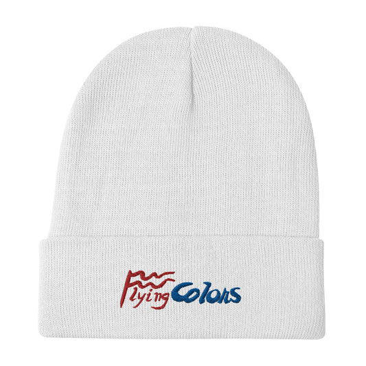 Embroidered Beanie Cap Braniff Alexander Calder Design Flying Colors 1975 Red Blue