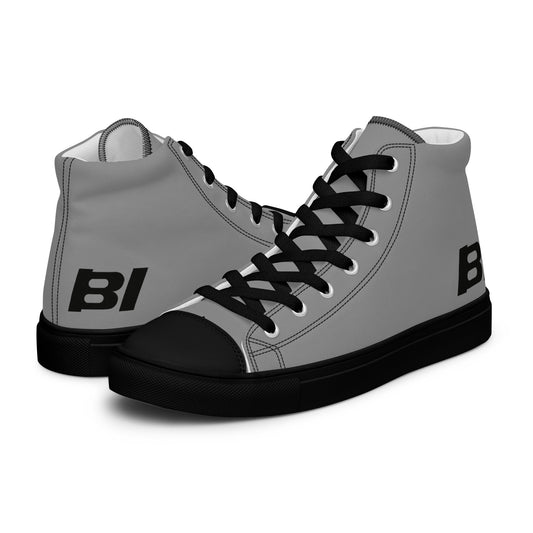 Braniff Sky High Top Canvas Shoes Mens BI Logo End of the Plain Plane 1965 Gray ONLY Available in Certain Countries See List Below
