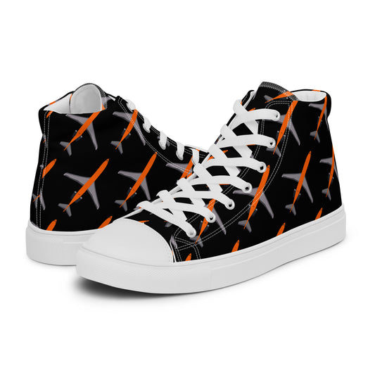 Braniff Sky High Top Canvas Shoes Mens Colorful Boeing 727 Jets ONLY Available in Certain Countries See List Below