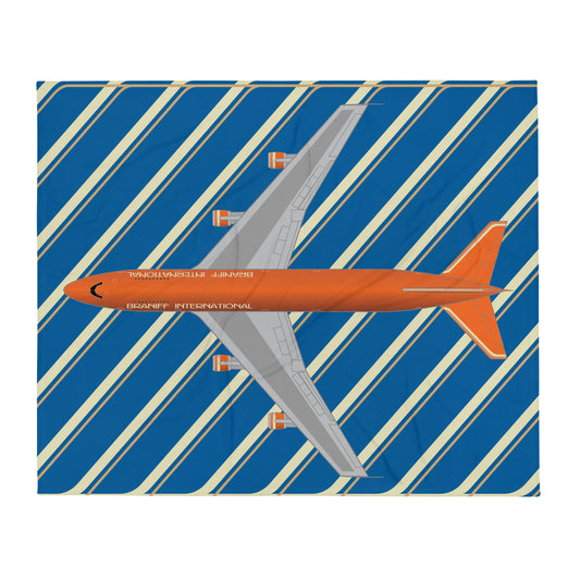 Blanket Braniff Boeing 747-227 Ultra Power Paint Stripes 1978 Blue