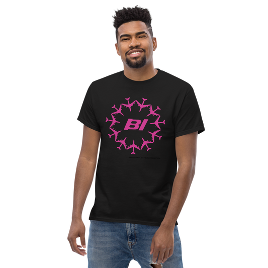 T-Shirt Shirt Short Sleeve Gildan Mens Womens Braniff Circle of Boeing 707 Pink