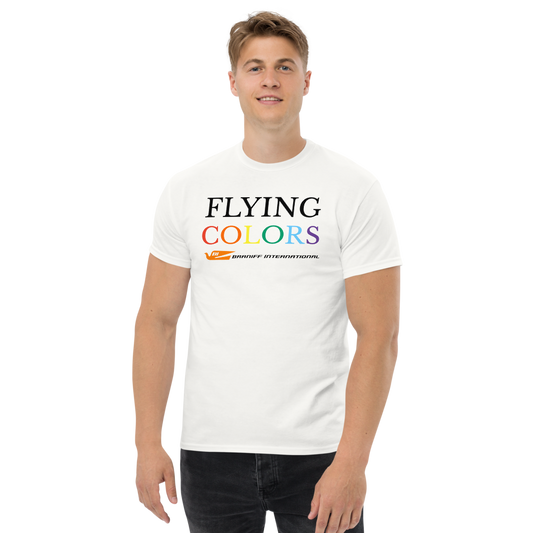T-Shirt Shirt Short Sleeve by Gildan Men's Women's Braniff Flying Colors with Bluebird of Happiness