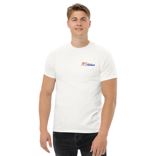 T-Shirt Shirt Short Sleeve by Gildan Braniff Flying Colors Boeing 727 Bicentennial Color Scheme on Shirt Back