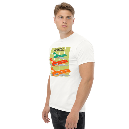 T-Shirt Shirt Short Sleeve Gildan Men's Women's Braniff Boeing 727 Coming Soon