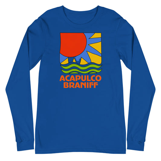 Long Sleeve Shirt Mens Womens Braniff Acapulco Mexico 1978