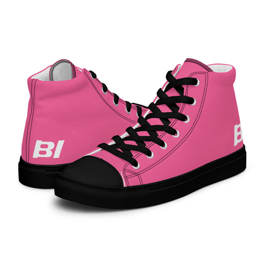 Braniff Sky High Top Canvas Shoes Womens BI Logo End of the Plain Plane 1965 Pink ONLY Available in Certain Countries See List Below