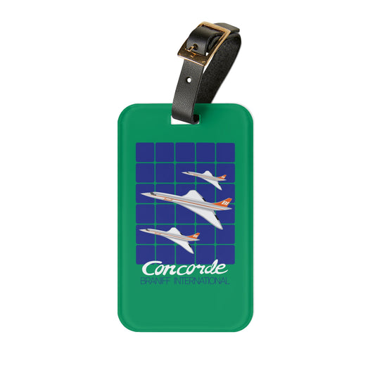 Braniff Ultra Space Jet Luggage Suitcase Tag Concorde SST Green