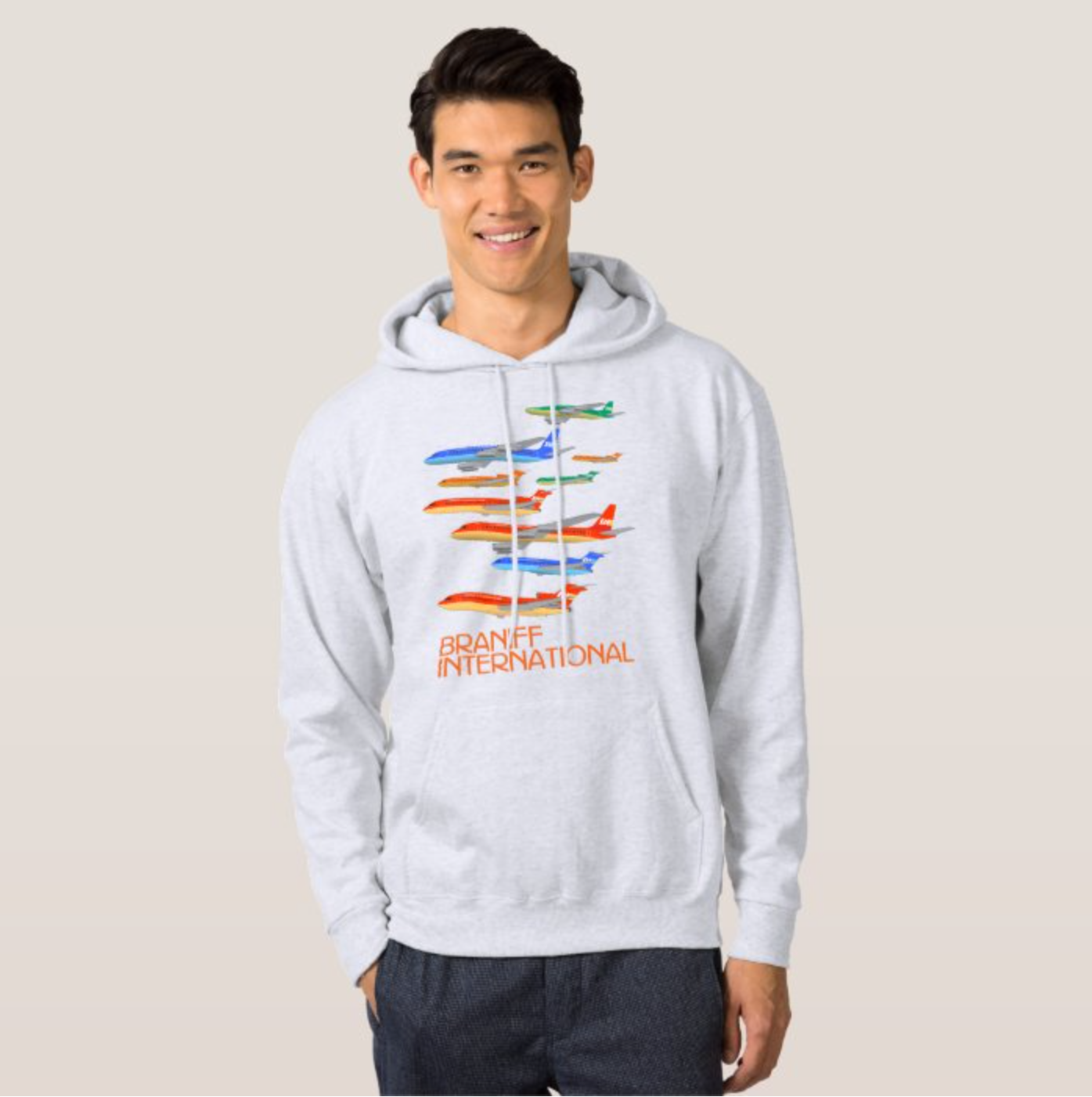 Hoodie Sweatshirt Braniff Boeing 727 and McDonnell Douglas DC-8 Two Tone Fleet