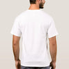 International Air Strip Men White T-Shirt - Braniff Pucci Gemini IV T-Shirts - BI Air Strip I with BI Logo Short Sleeve Men T-Shirt close Back on Model - Braniff Boutique