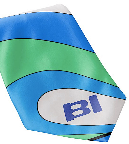 BI Swirl Men's Necktie 1972 - Braniff Pucci Design Neckties - BI 1972 Pucci Necktie BI Swirl Rolled - Braniff Boutique