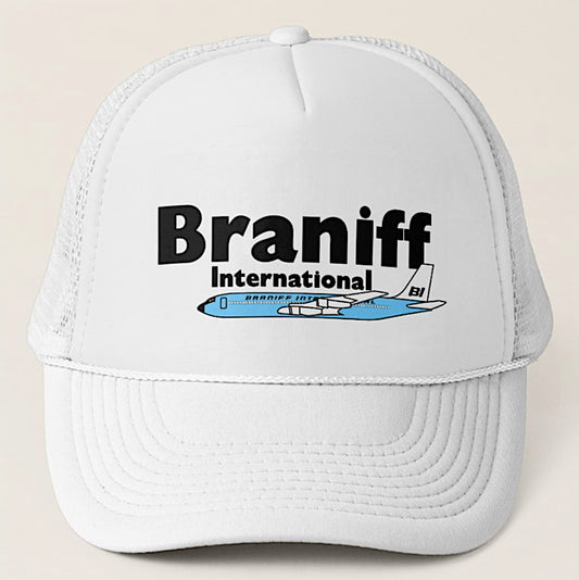 Baseball Net Back Cap Mesh Multiple Colors with Braniff Logos