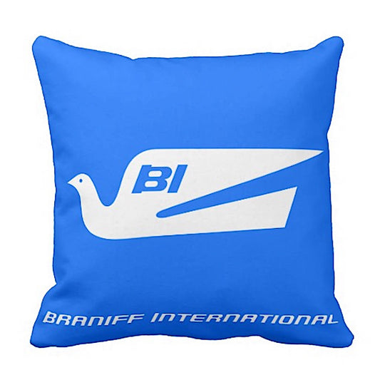 Pillow Braniff Alexander Girard Design Bluebird of Happiness BI Script Multiple Colors
