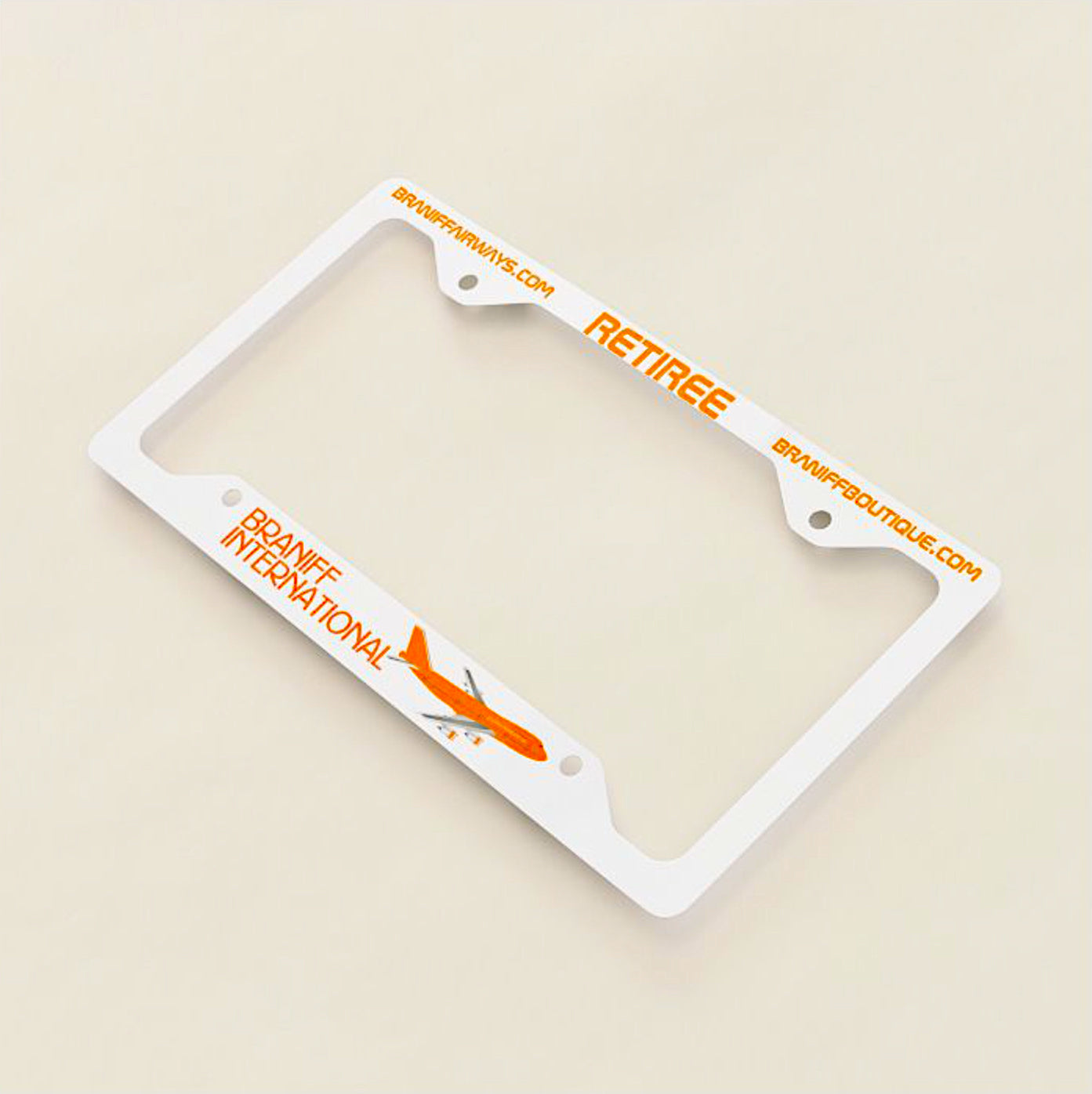 Braniff Aluminum License Plate Frame