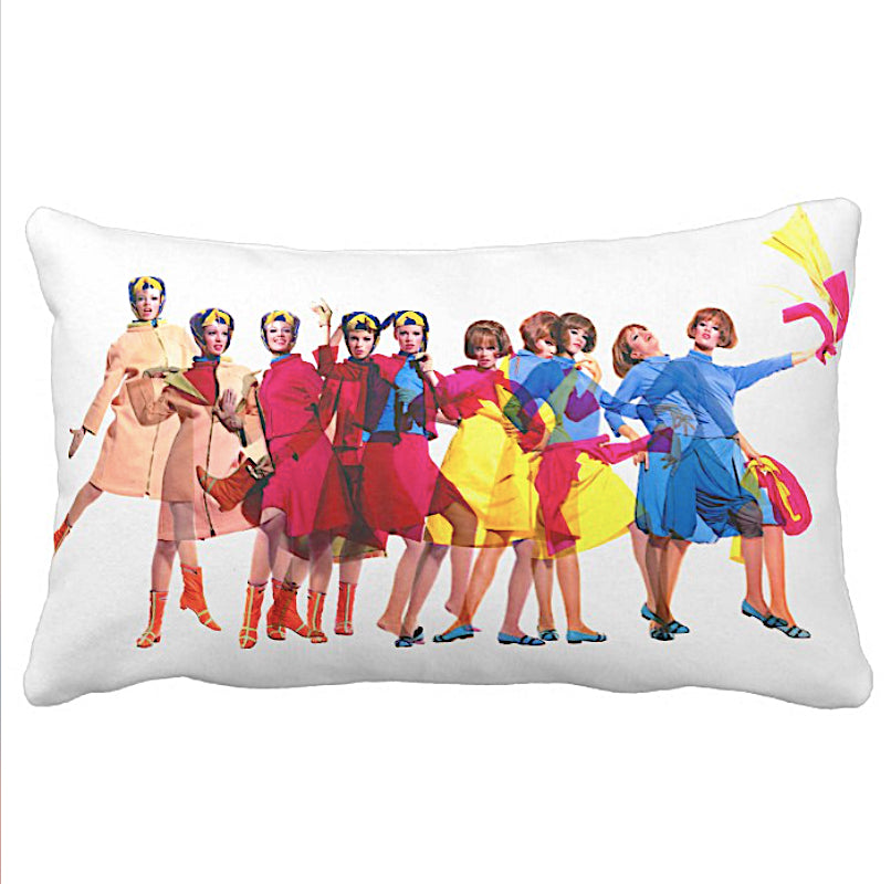 BI Logo Lumbar Pillow - Braniff Pucci Design Pillows - Gemini IV Air Strip I Pillows - BI Lumbar Pillow Air Strip I Front - Braniff Boutique