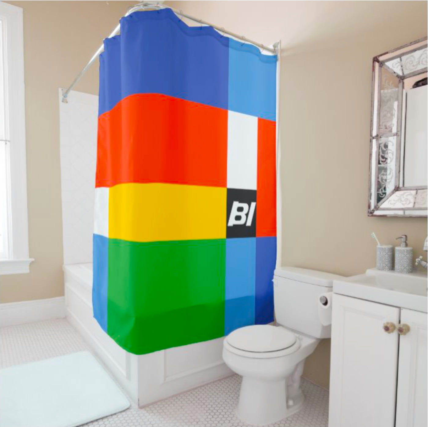 Shower Curtain Braniff Alexander Girard Multi Design