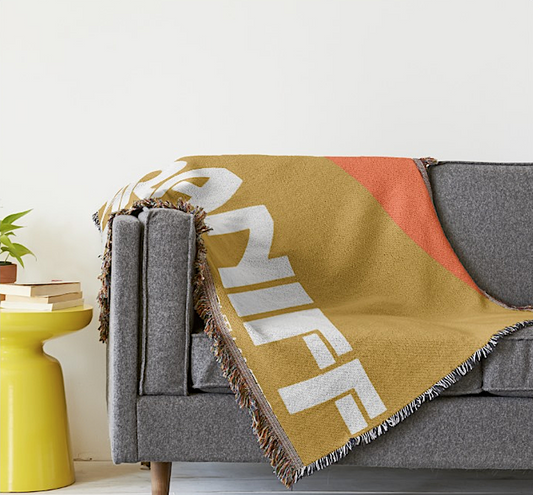 Throw Blanket 727 Braniff Place Two Tone Orange