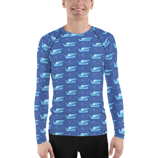 Long Sleeve Shirt Mens Womens Braniff Bluebird Two Tone