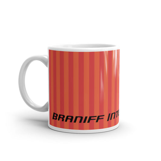 Coffee Mug 11oz Braniff Alexander Girard End of the Plain Plane EOTPP Watermelon Orange Stripe 1965