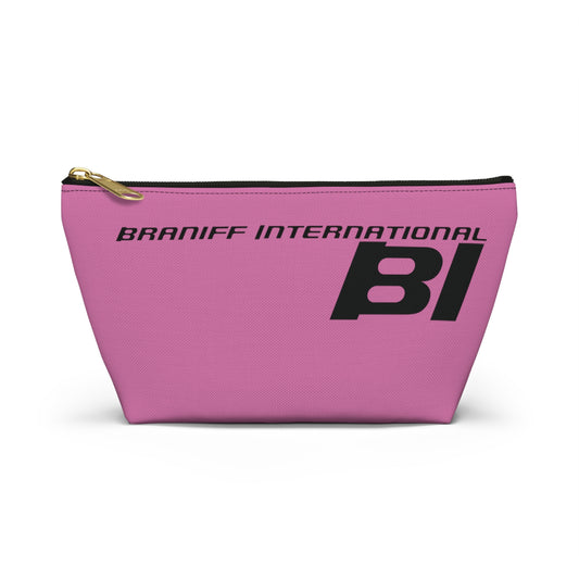 Braniff End of the Plain Bag Accessory Toiletry Makeup Travel Pouch Luggage with T-bottom Pink