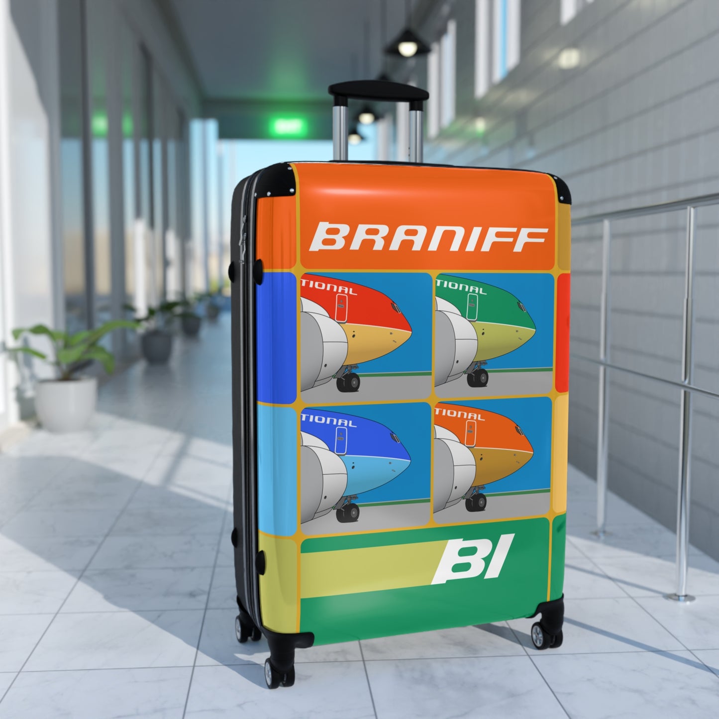 Braniff Ultra Space Jet Luggage Suitcase Boeing 720 Two Tone Super Jets