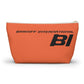 Braniff End of the Plain Bag Accessory Toiletry Makeup Travel Pouch with T-bottom Orange