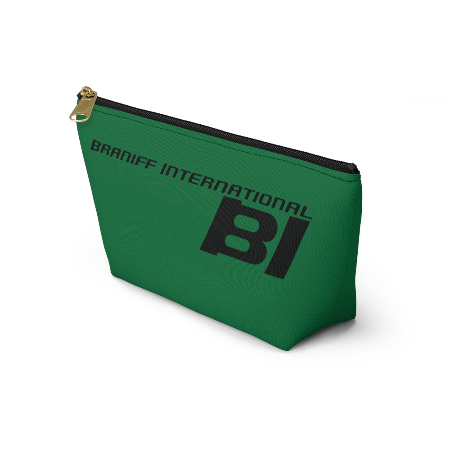 Braniff End of the Plain Bag Accessory Toiletry Makeup Travel Pouch Luggage with T-bottom Panagra Green