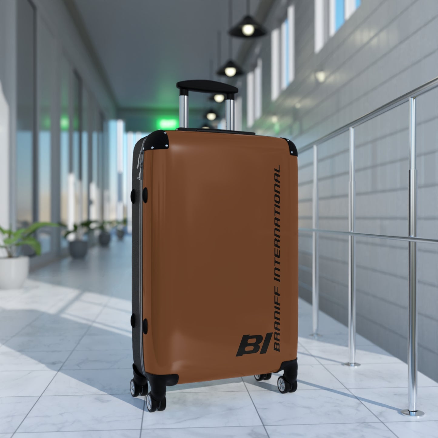 Braniff Ultra Space Jet Luggage Suitcase Braniff Alexander Girard Design End of the Plain Plane 1965 1967 Brown