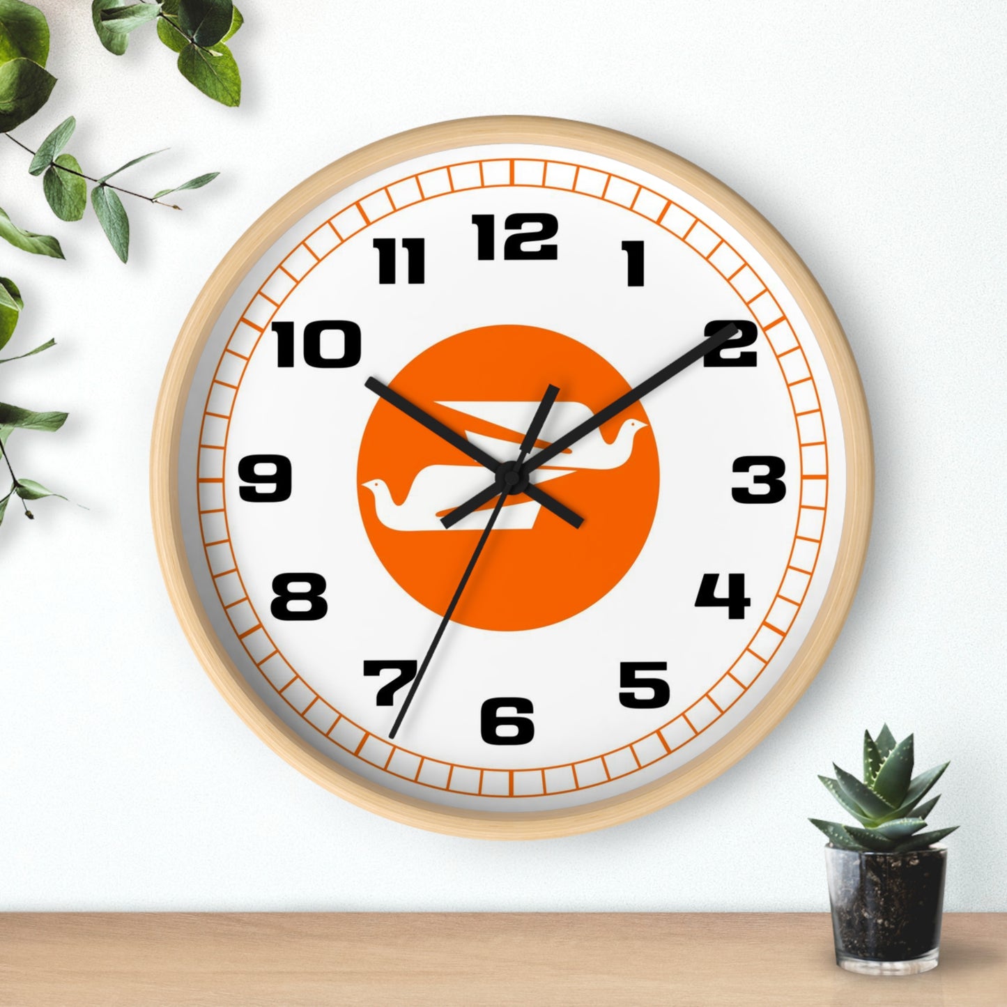 Wall Clock Braniff Boeing 727 Bulkhead with Bluebird of Happiness Orange