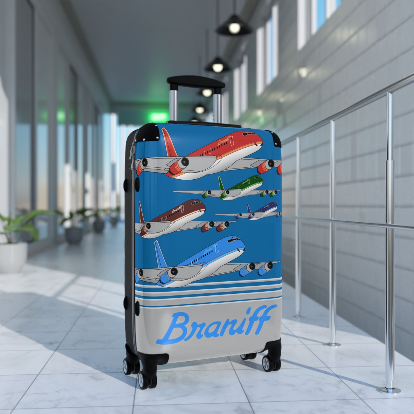 Braniff Ultra Space Jet Luggage Suitcase McDonnell Douglas DC-8-62 Ultra Space Jets in Flight