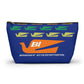Braniff Inflight Accessory Toiletry Makeup Travel Pouch with T-bottom Bluebird of Happiness Flock Dark Blue