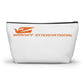 Braniff Inflight Accessory Toiletry Makeup Travel Pouch with T-bottom Bluebird of Happiness Orange