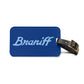 Luggage Tag Personalized Original Braniff Ultra Mercury Blue 1978