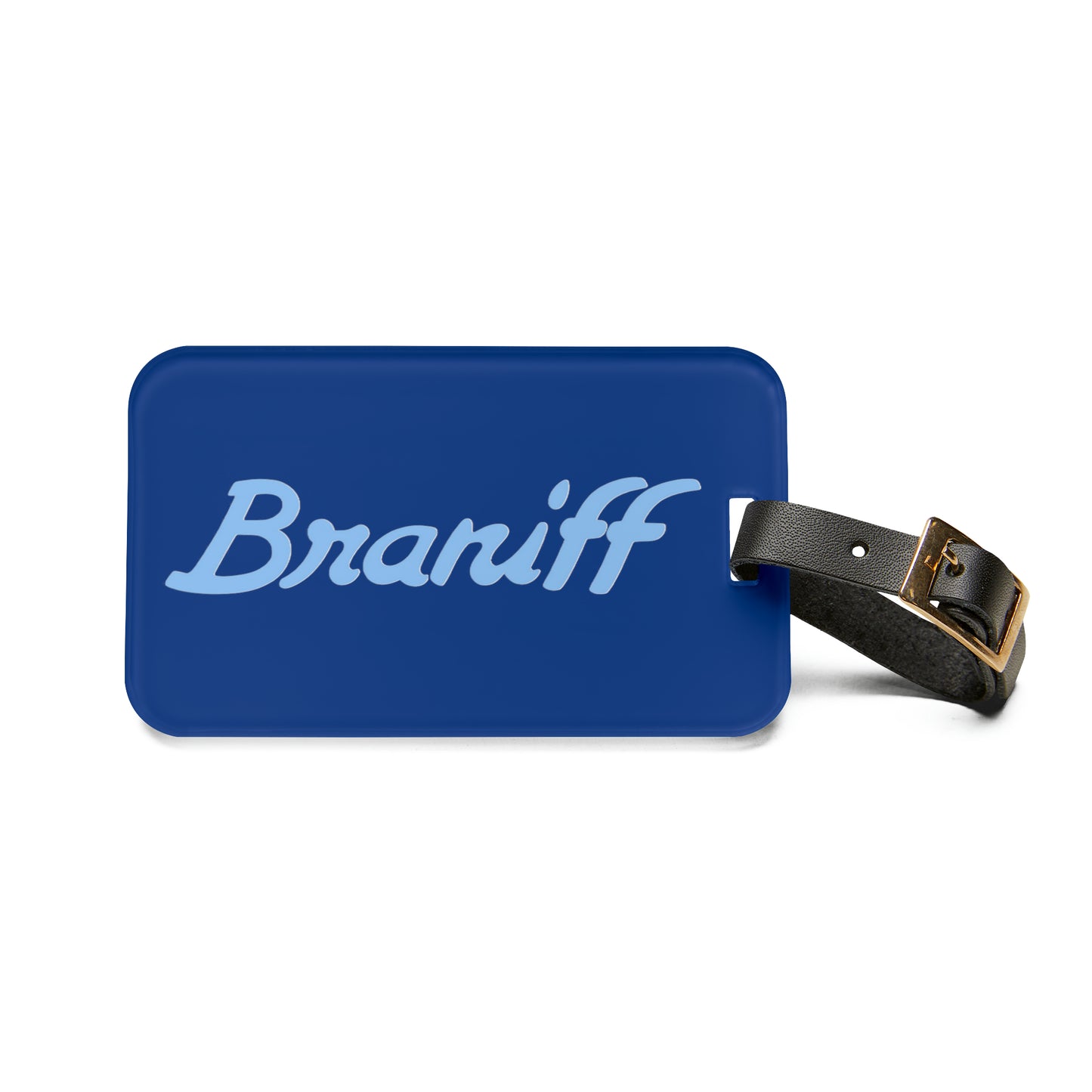 Luggage Tag Personalized Original Braniff Ultra Mercury Blue 1978
