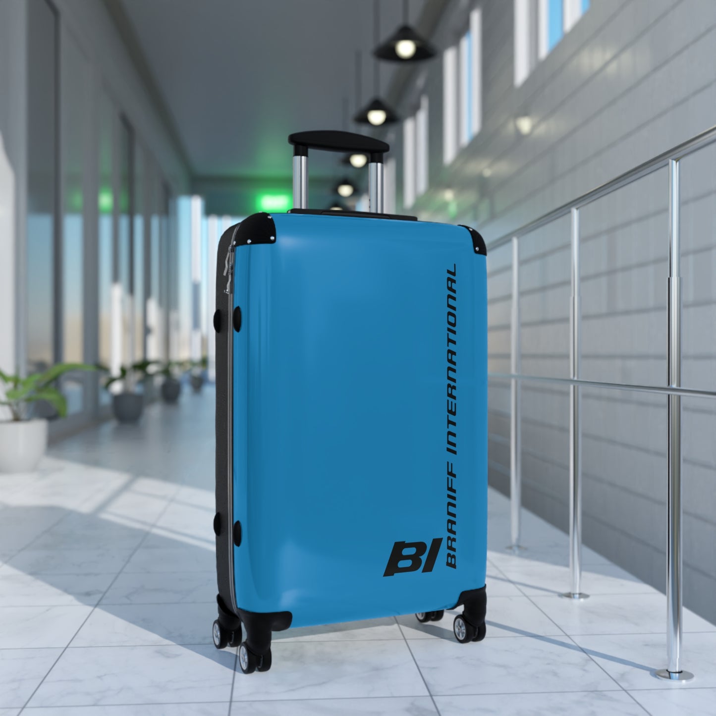 Braniff Ultra Space Jet Luggage Suitcase Braniff Alexander Girard Design End of the Plain Plane 1965 1967 New Medium Blue