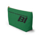 Braniff End of the Plain Bag Accessory Toiletry Makeup Travel Pouch Luggage with T-bottom Panagra Green