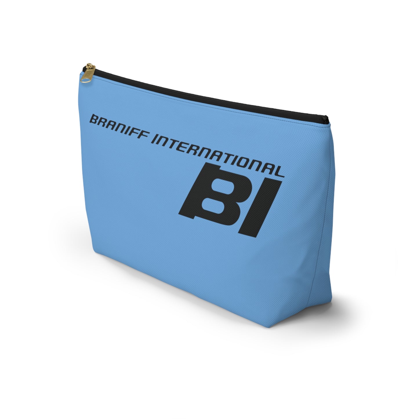 Braniff End of the Plain Bag Accessory Toiletry Makeup Travel Pouch with T-bottom Dark Blue