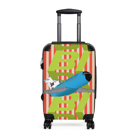 Braniff Luggage Suitcase EOTPP End of the Plain Plane Boeing 727 on Alexander Girard Strip and BI Tiled Logo 1966