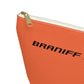 Braniff End of the Plain Bag Accessory Toiletry Makeup Travel Pouch with T-bottom Orange