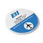 Braniff Ceramic Coaster with Cork Backing EOTPP Boeing 727 1966 Blue