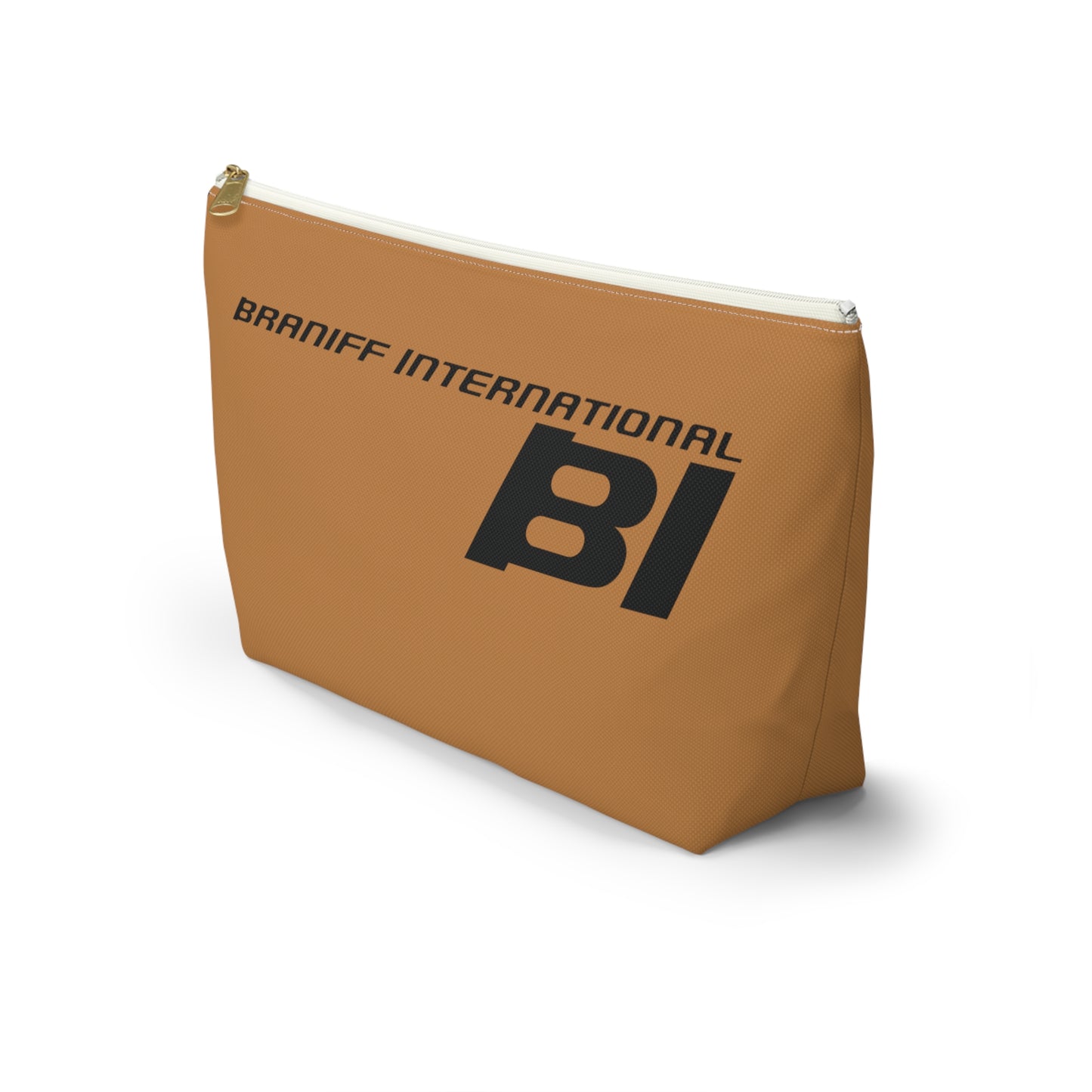 Braniff End of the Plain Bag Accessory Toiletry Makeup Travel Pouch with T-bottom Ochre
