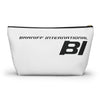 Braniff End of the Plain Bag Accessory Toiletry Makeup Travel Pouch with T-bottom White